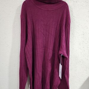 Liz Claiborne Mock Neck Magenta Knitted Sweater XXL